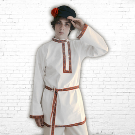 Косоворотка Творчество, хлопок, белый- фото 1