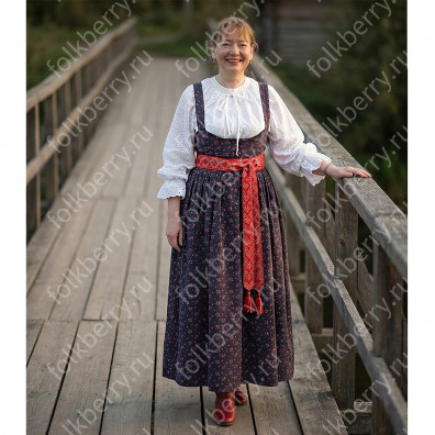 Русь сарафанная. Калуга, хлопок, красно-черный- фото 1