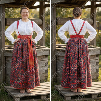 Русь сарафанная. Рязань, хлопок, красный- фото 1